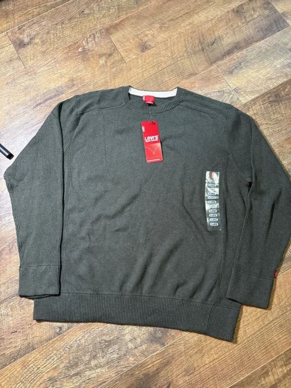 Levi’s Crewneck Pullover Sweater Olive Green XL Minimalist